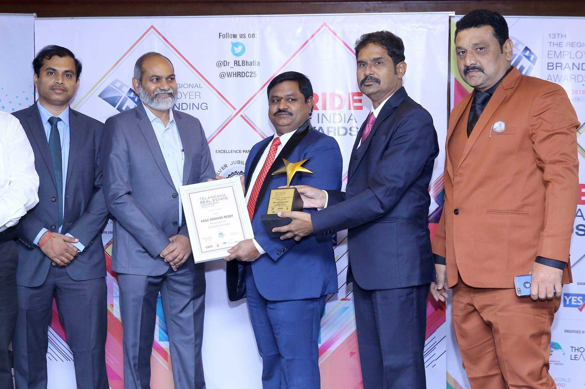 Awarded MD of the year Telangana Real Estate Leadership Awards 2018